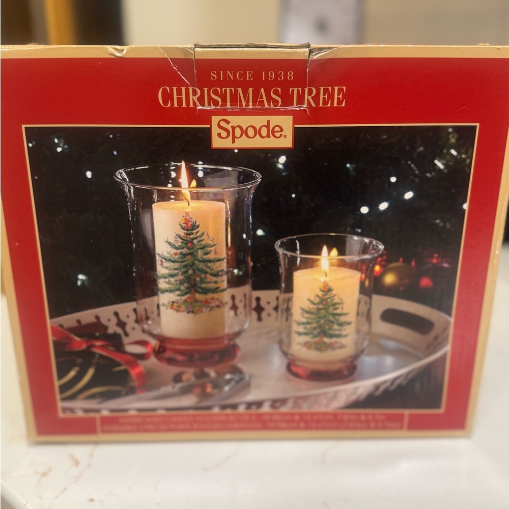 Spode Christmas Tree Candle Holder Set